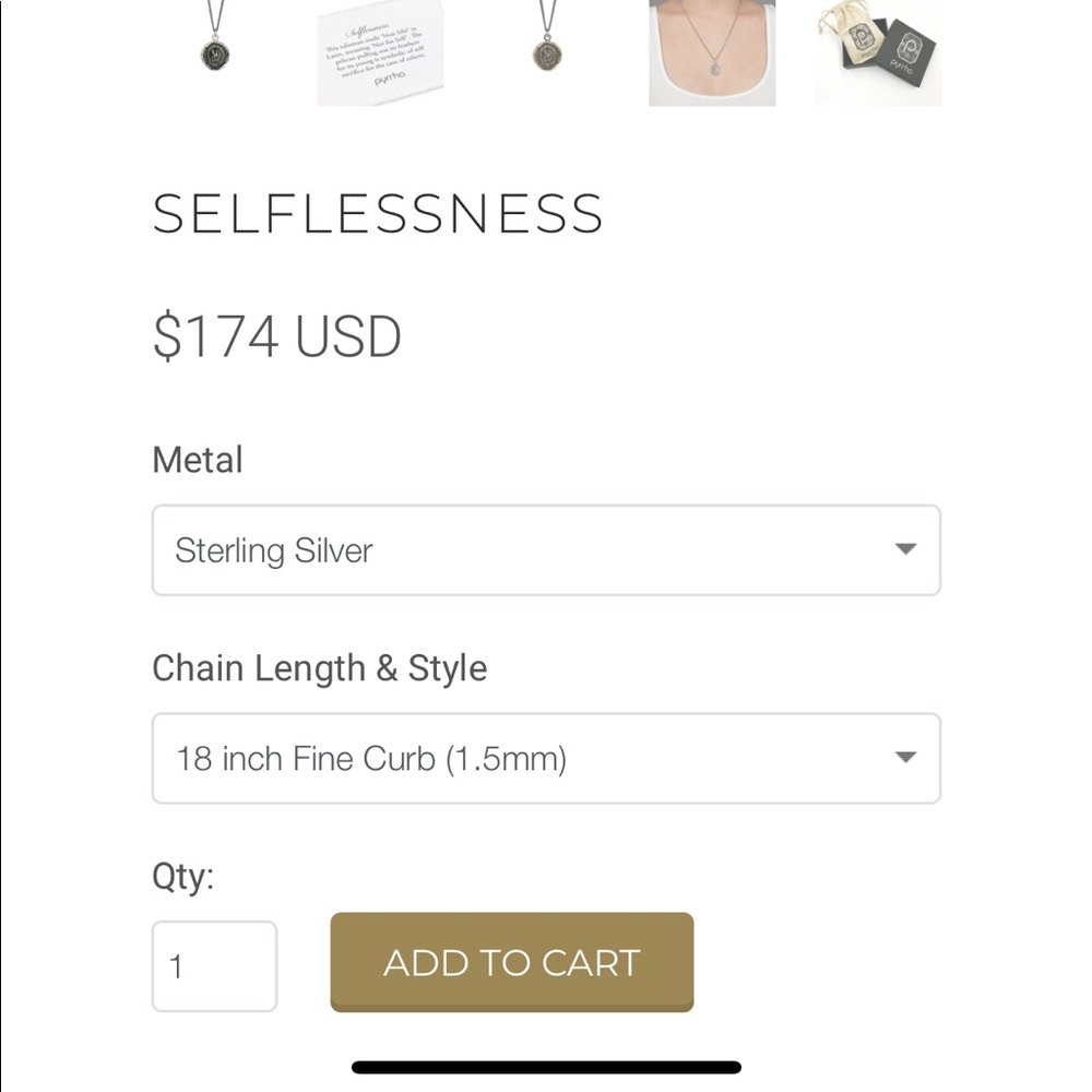 Pyrrha selflessness pendant